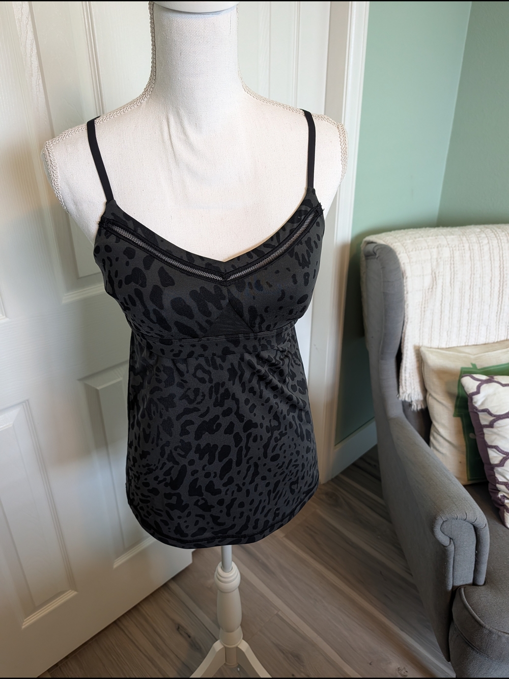 lululemon athletica Black Leopard-Print Athletic Tank